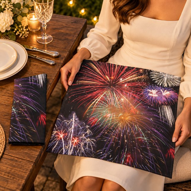 Fireworks Finale Cloth Napkin (Fireworks Finale Cloth Napkin)