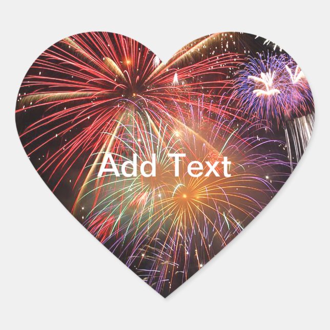 Fireworks Finale Heart Sticker (Front)