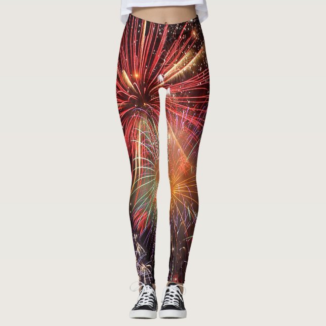 Fireworks Finale, Holiday & Celebrations Leggings (Front)