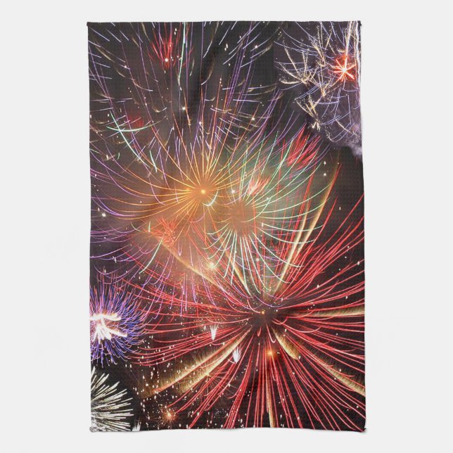 Fireworks Finale Kitchen Towel (Vertical)