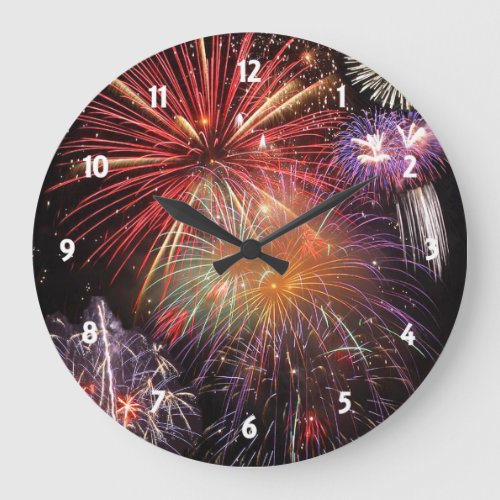 Fireworks Finale Large Clock