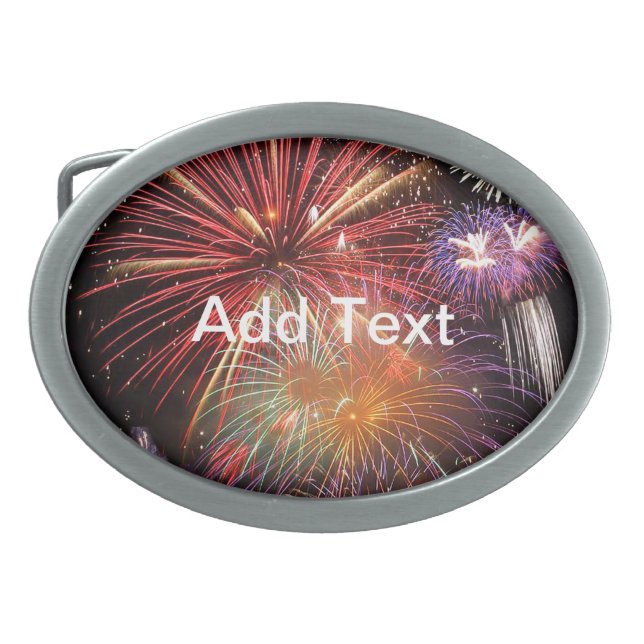 Fireworks Finale Oval Belt Buckle (Front)