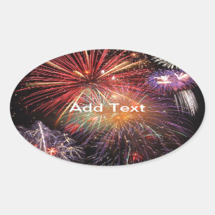 Fireworks Finale Oval Sticker