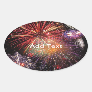 Fireworks Finale Oval Sticker