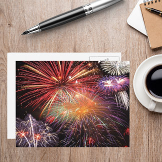 Fireworks Finale Patriotic & New Year's Holidays Postcard