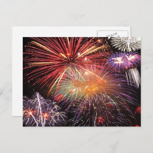 Fireworks Finale Patriotic  New Years Holidays Postcard