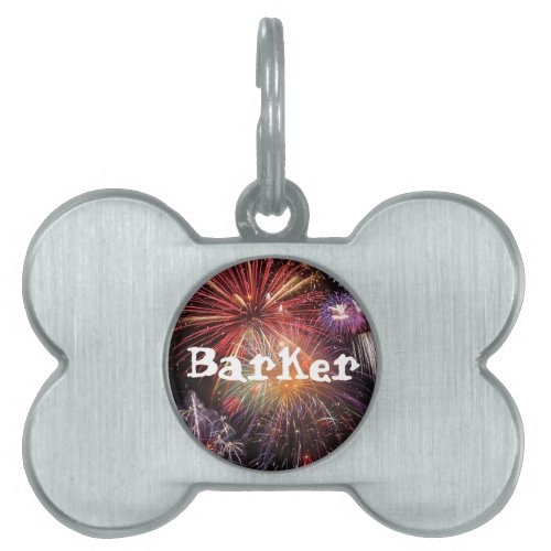 Fireworks Finale Pet Name Tag