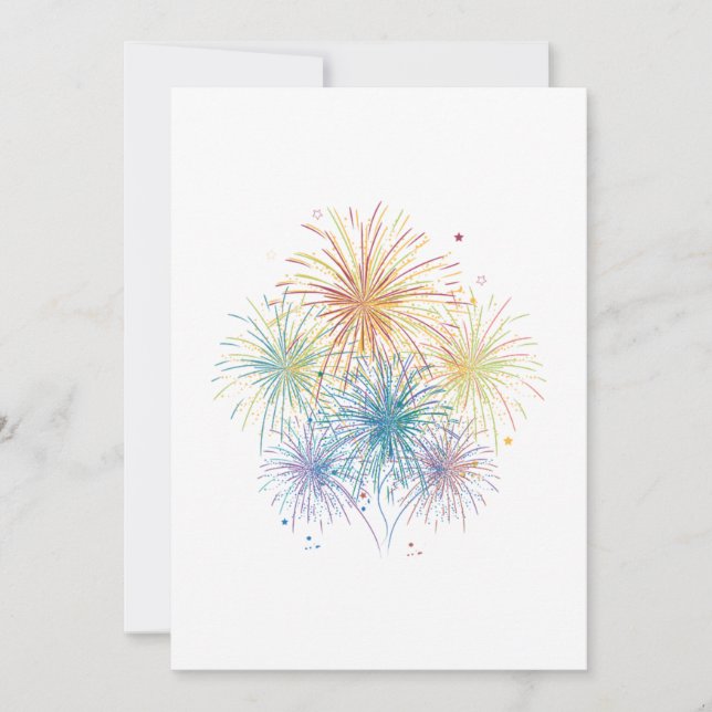 Fireworks Firecracker Pyrotechnician New Year Gift Invitation (Front)