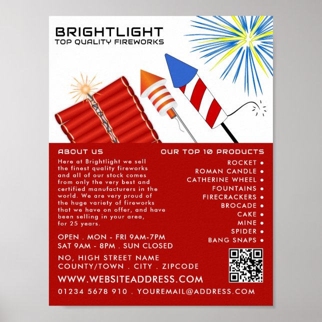 Fireworks, Fireworks Sales Advertising Poster (Front)