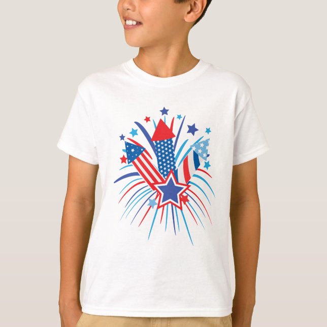 Fireworks for July 4th Kid's  T-Shirt (Front)