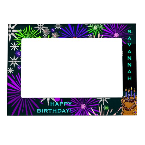 Fireworks For Your Birthday Personalized Magnetic Frame