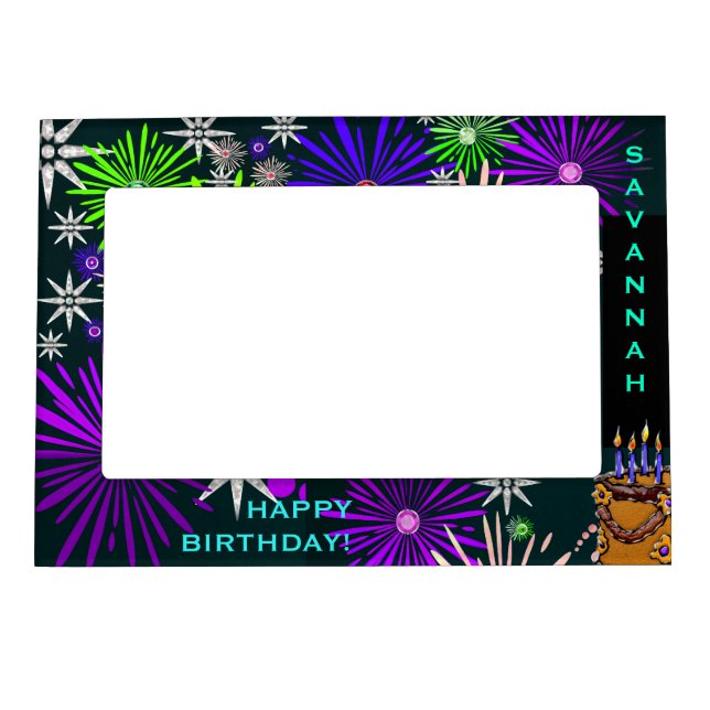 Fireworks For Your Birthday (Personalized) Magnetic Frame (Front)