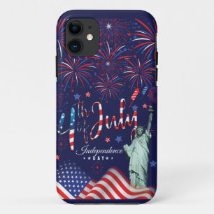 Fireworks Fourth Of July With The Statue Of Libert iPhone 11 Case