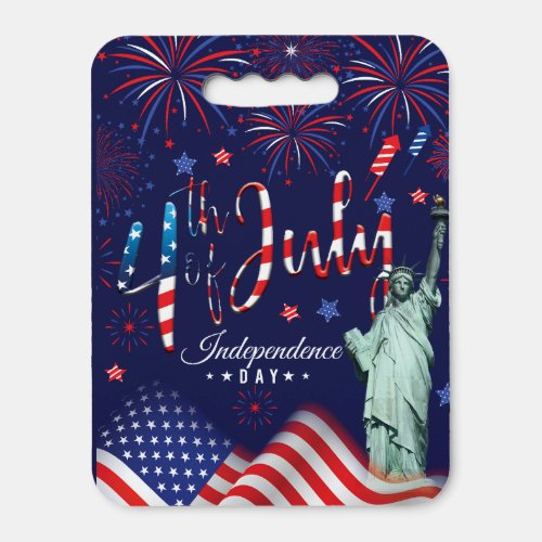 Fireworks Fourth Of July With The Statue Of Libert Seat Cushion