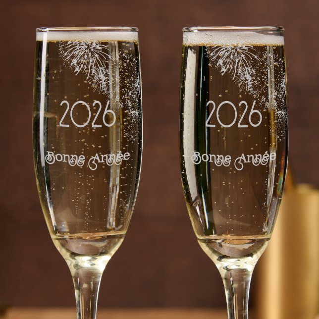 fireworks - French happy new year 2026  Champagne Flute (Creator Uploaded)