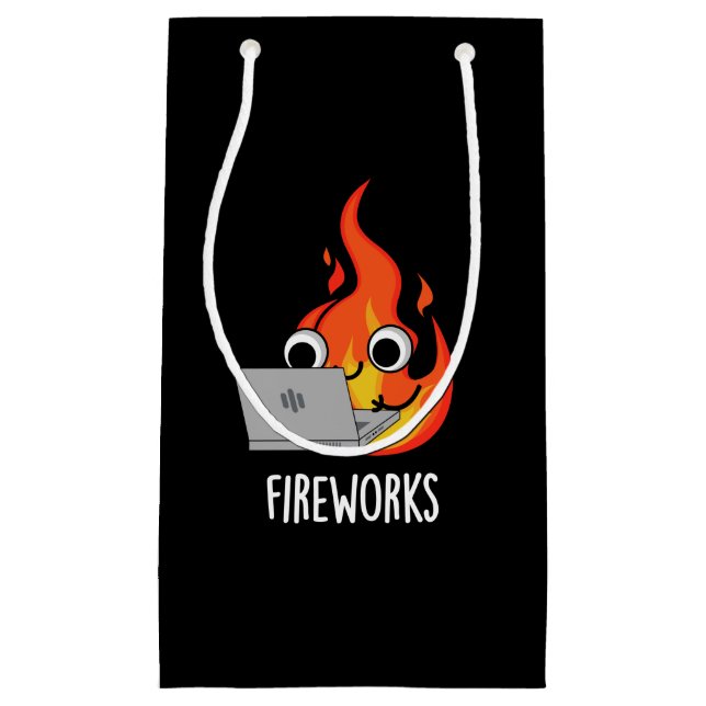 Fireworks Funny Fire Flame Pun Dark BG Small Gift Bag (Front)