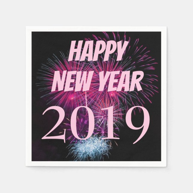 Fireworks Galore New Years Party Napkins (Front)