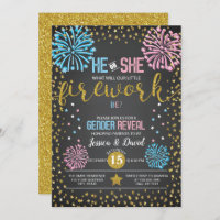 Fireworks Gender Reveal Invitation