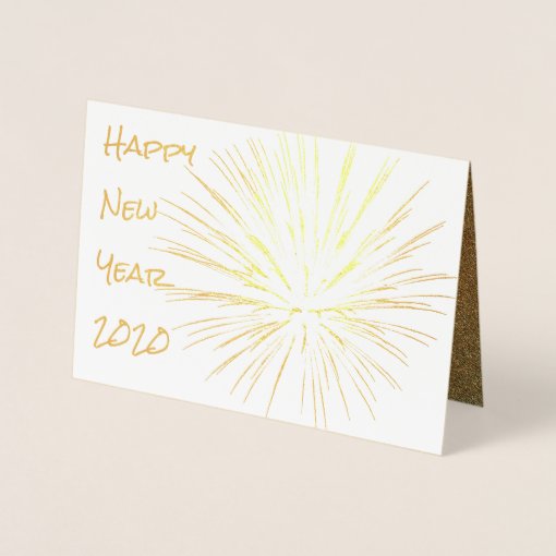 Fireworks Gold Happy New Year House Party Invite | Zazzle