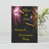 Fireworks Graduation Party Invitation (Standing Front)