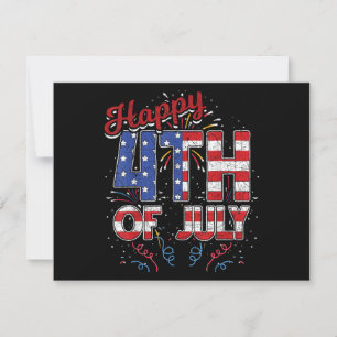 Fireworks Happy 4th Of July US Flag American 4th O Holiday Card