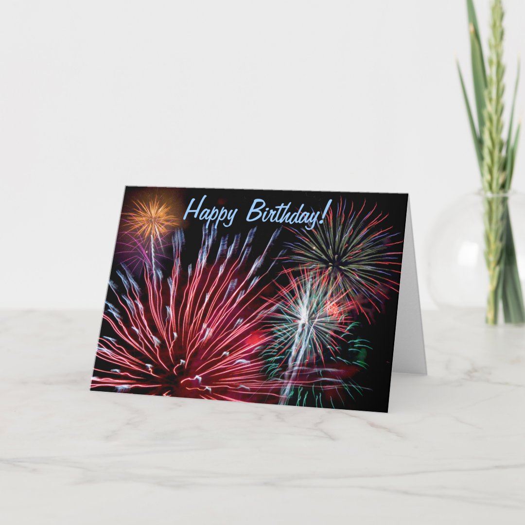 Fireworks, Happy Birthday! Card | Zazzle