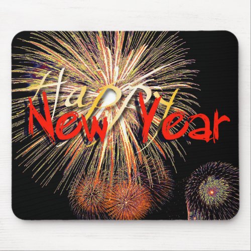 Fireworks Happy New Year 2019 Mousepad