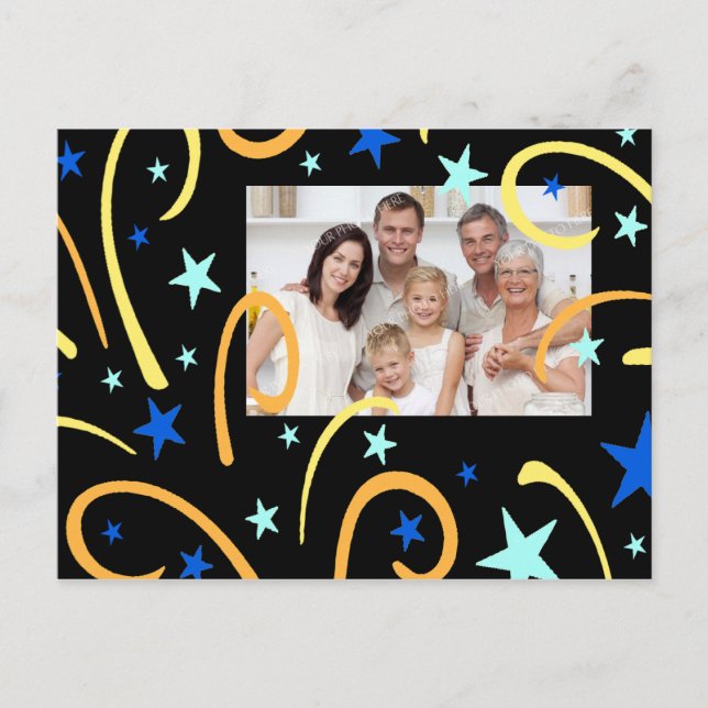 Fireworks Happy New Year Photo Postcards (Front)