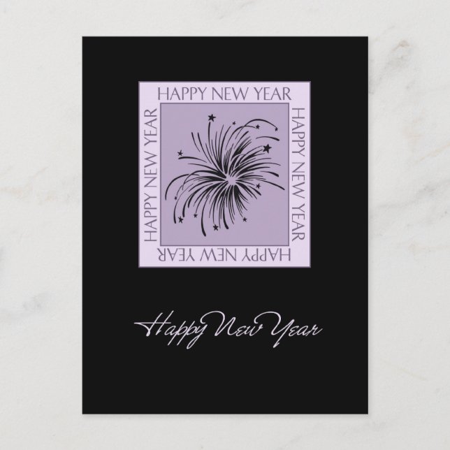 Fireworks Happy New Year Postcards (Front)