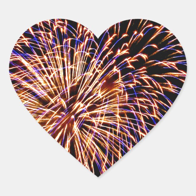 Fireworks Heart Sticker (Front)