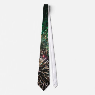 Fireworks in dark sky neck tie