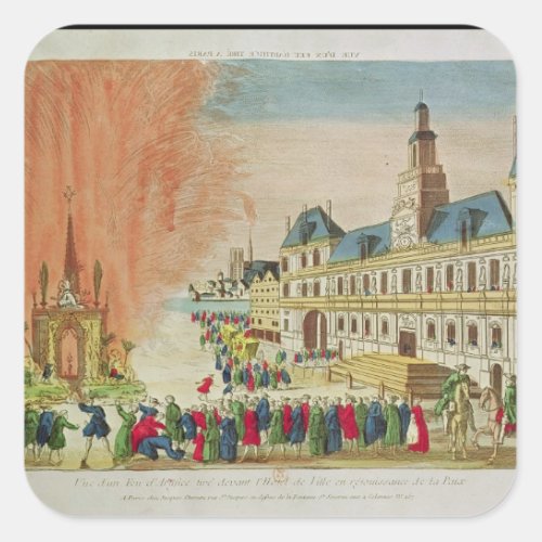 Fireworks in front of the Hotel de Ville in Paris Square Sticker