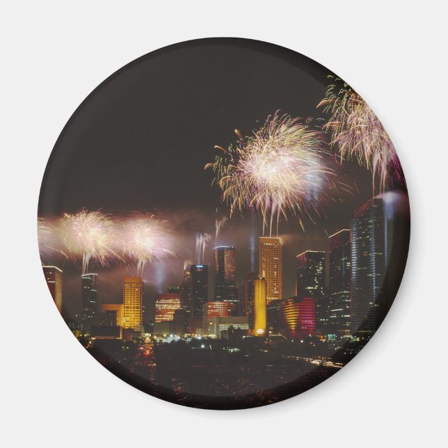 Fireworks in Houston Texas Magnet (Front)