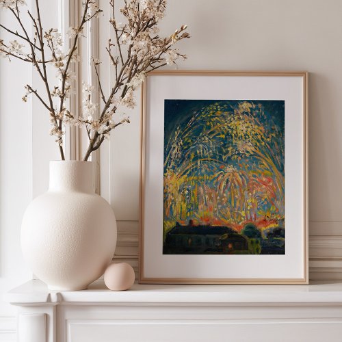 Fireworks in Nice  Nikolai Tarkhov Framed Art