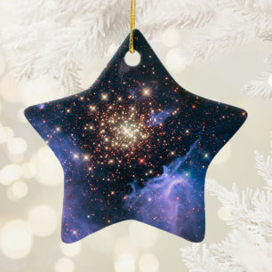 Fireworks in Space Celestial Star Ceramic Ornament