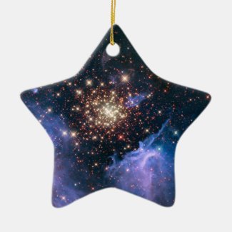 Fireworks in Space Ceramic Ornament