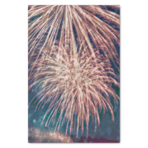 Fireworks Independence Day Teal 4th Of July Tissue Paper