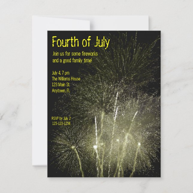 Fireworks Invitation (Front)