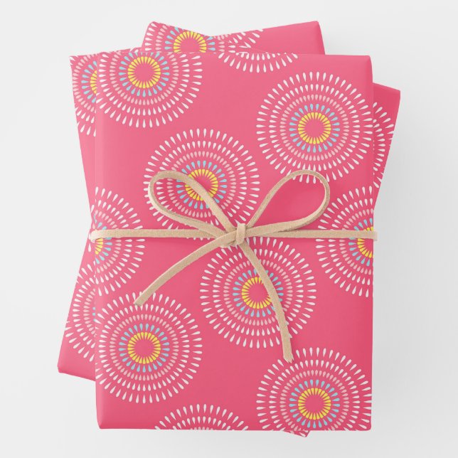 Fireworks Japanese Cherry Wrapping Paper Sheets (In situ)