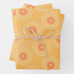 Fireworks Japanese Mustard Wrapping Paper Sheets
