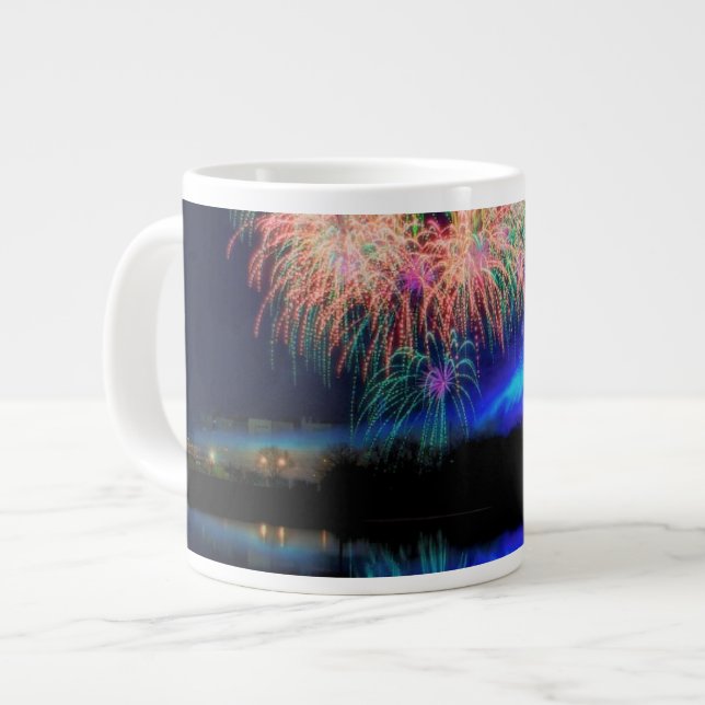 Fireworks Large Coffee Mug (Front Left)