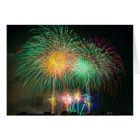 Fireworks Light Japan Festival Cards (Front Horizontal)