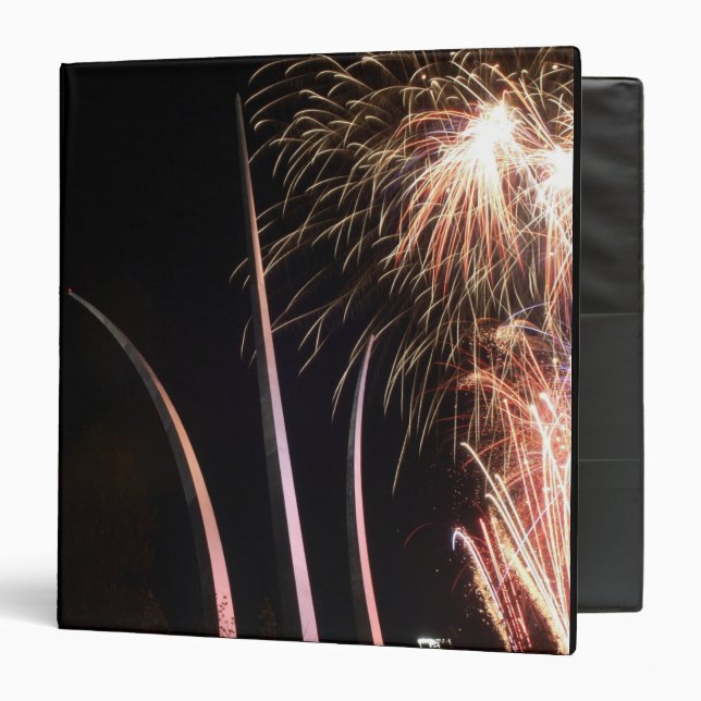 Fireworks light up the Air Force Memorial 3 Ring Binder (Front/Inside)