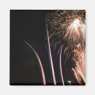 Fireworks light up the Air Force Memorial Magnet