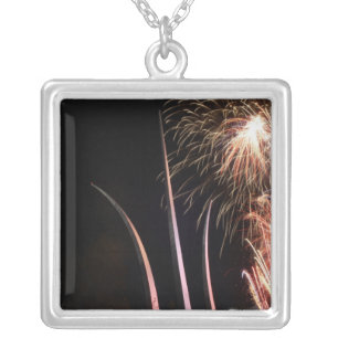 Fireworks light up the Air Force Memorial Silver Plated Necklace