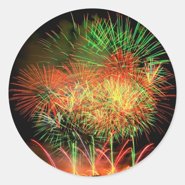 Fireworks Lighting up the Sky Classic Round Sticker (Front)