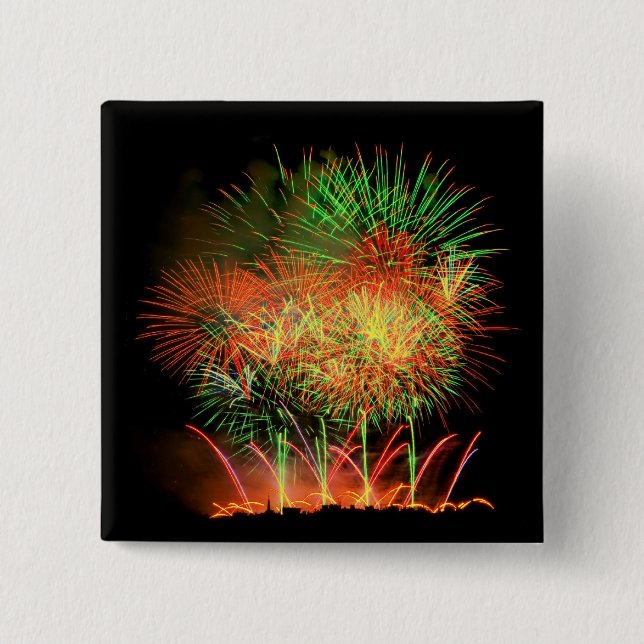 Fireworks Lighting up the Sky Pinback Button (Front)