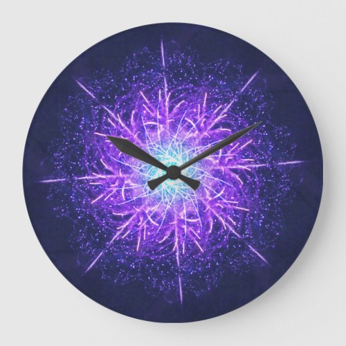 Fireworks Mandala Galactic Star Large Clock