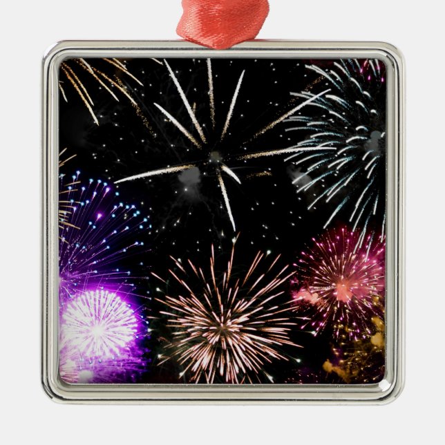 Fireworks Metal Ornament (Front)