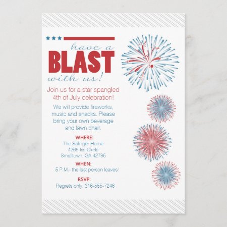 Fireworks Modern 4th Of July Party Invitation